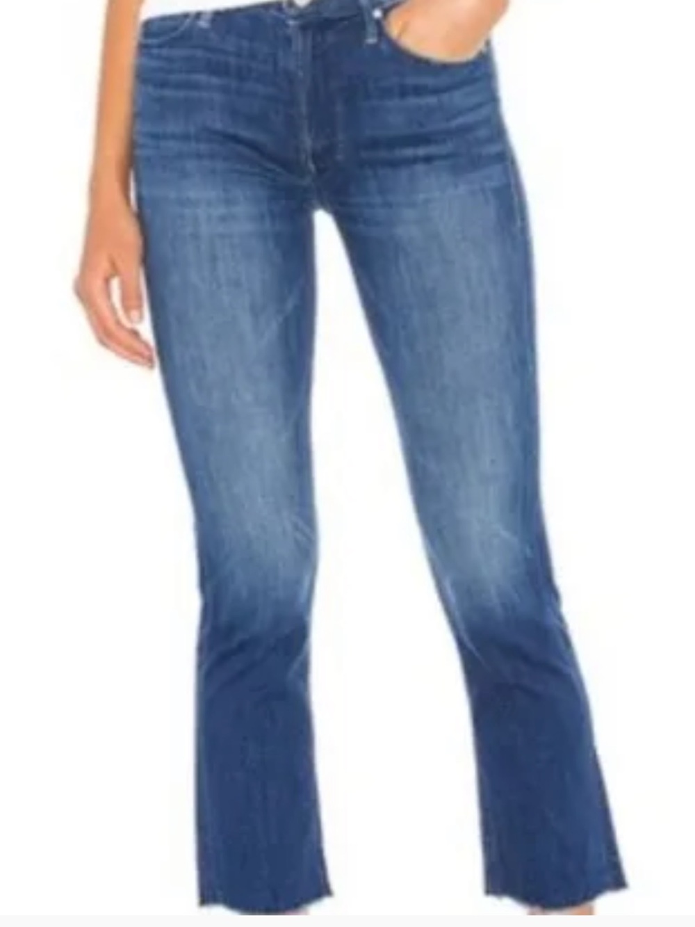 MOTHER - mid-rise straight leg cropped denim jean